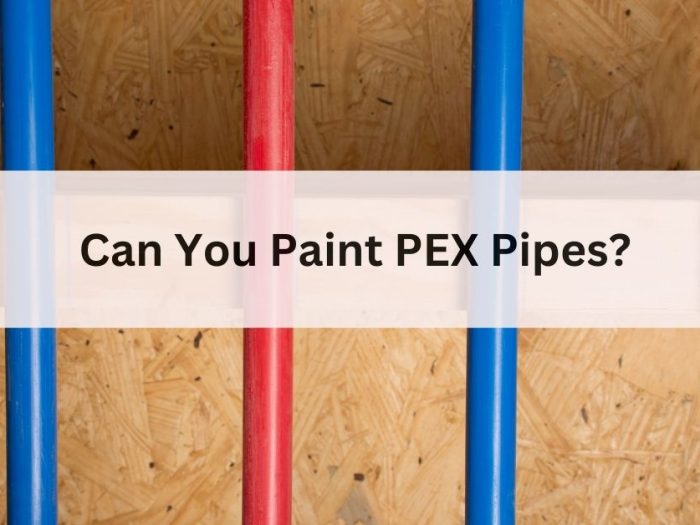 4 PEX pipes on the background. Text: Can You Paint PEX Pipes?
